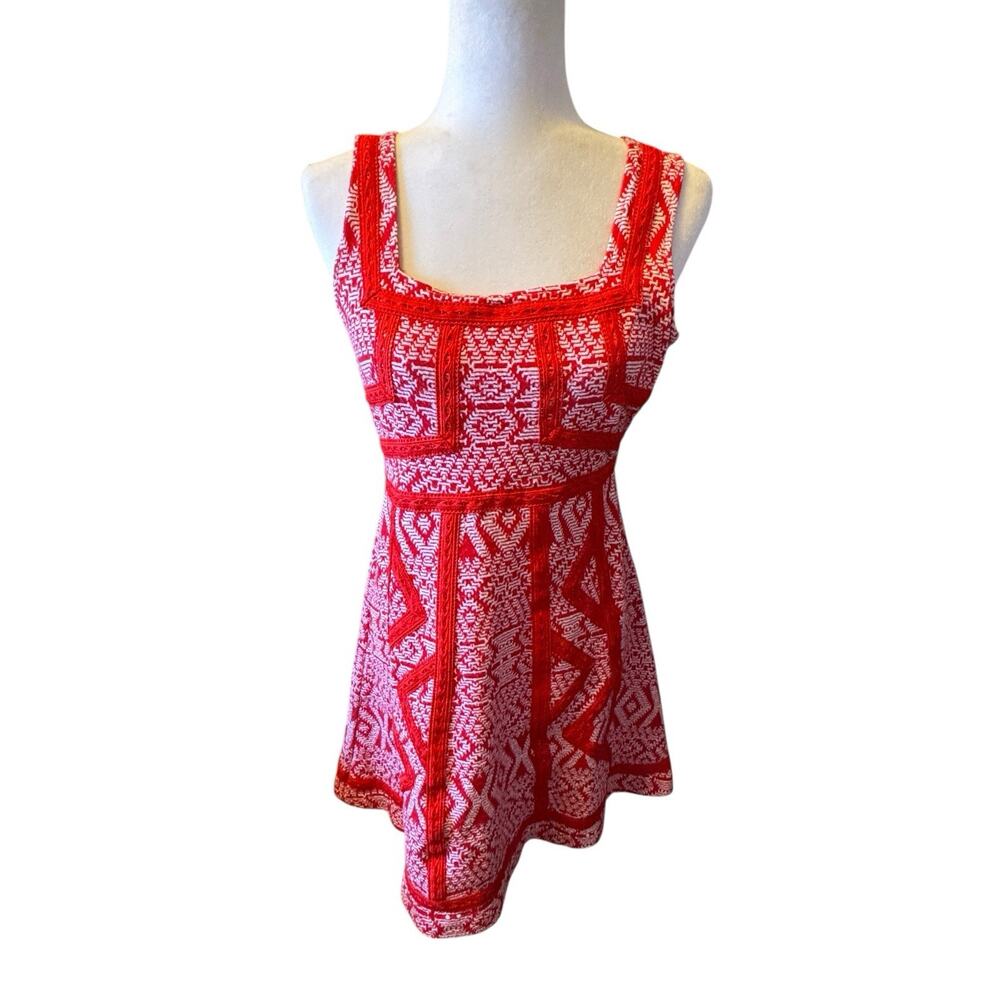 Anthropologie Maeve Emma Dress Sz 2 Sleeveless Knee Length Embroidered Boho